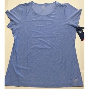 NWT Reebok Women's XL Ultramarine Heather All Day Vector Slim Short Sleeve Tee